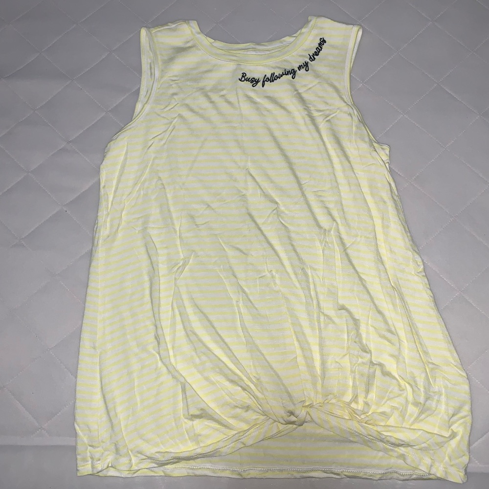 yellow tank top